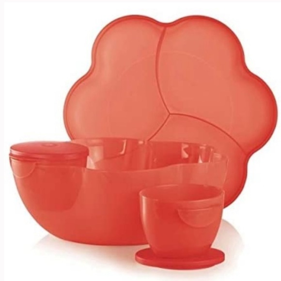 Tupperware Kitchen Tupperware Red Chip N Dip Set Poshmark